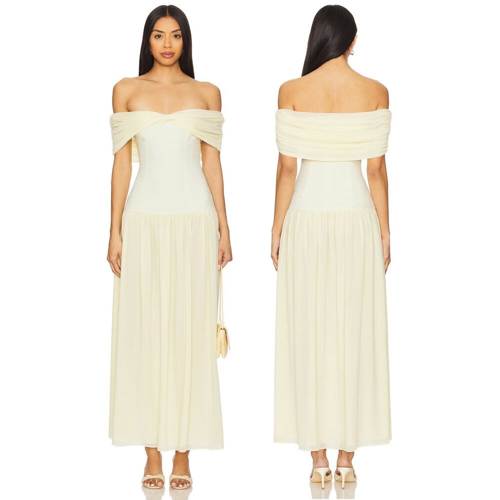 Lovers and Friends Blake Maxi Dress Off Shoulder Party Wedding Guest Bridal S